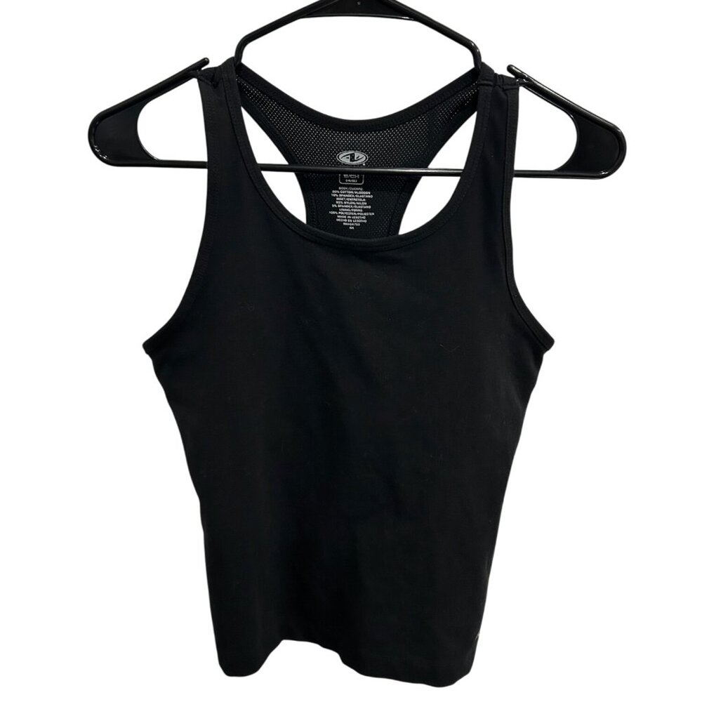 Athletic Works Black Built-In Bra Racerback Tank Top Size Small Active Sporty